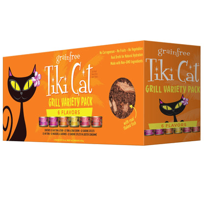 Nourriture humide pour chats Tiki Cat® Grill™, assortiment de 12 x 2,8 oz