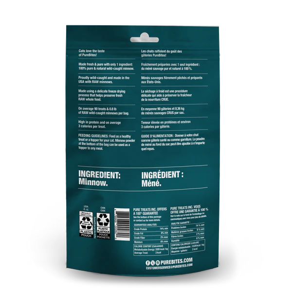 FRIANDISE POUR CHAT PUREBITES® MINNOW LYOPHILISÉE 31 G