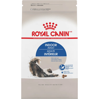 Royal Canin Indoor Adult cat food packaging on a white background